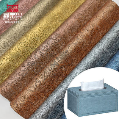 PVCフラワーパターン人工合成皮革ウォレットボックスシューズNtoebookフェイクレザーファブリック