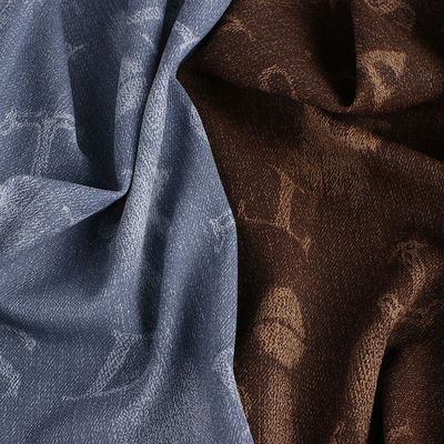 洗ったデニム PU レザー エコフレンドリー エムボスされた軽量偽革