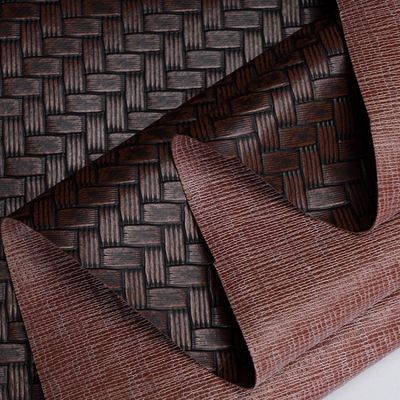 0.6mm 凸版 包装 革 偽造 編み物 PVC 革 大型マット 織物