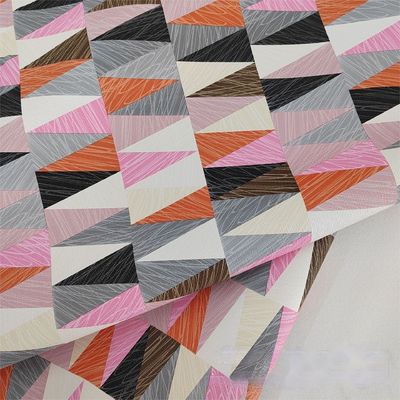 0.8mm カラフルな幾何学的なデザイン PVC革 ハンドバッグ 梱包ボックス 電話ケース 装飾用