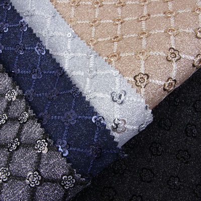 シーキン 鮮やかな花の光り輝き PU革 環境に優しい100%ポリウレタン革