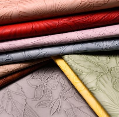 3D レトロ フローラル エムボスド PVC レザー ブラシド ボトム ハンドバッグ 梱包 箱 装飾 布 プラセマット 偽革