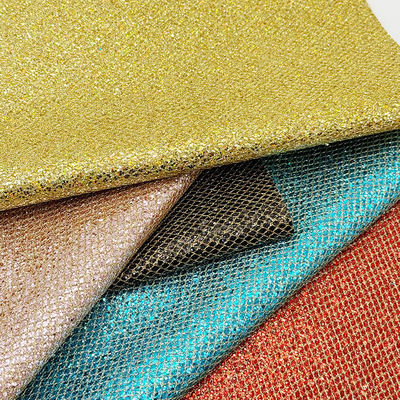メッシュタイプ粗グリッターPVC合成皮革ストレッチフェイクレザー素材、靴、荷物バッグ、包装、ソファ、アウトドアライニング用