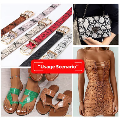 PU ヘビ皮 穀物パターン 熱伝送フィルム 印刷 合成革 ハンドバッグ 靴 財布 装飾 ベルト 偽革 織物