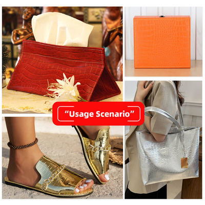 エンボス加工PVCクロコダイルテクスチャフェイクレザー明るい色の合成皮革、靴、バッグ、家具、クラフト素材用