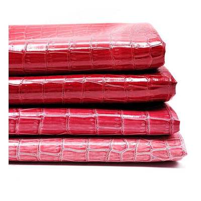 エンボス加工PVCクロコダイルテクスチャフェイクレザー明るい色の合成皮革、靴、バッグ、家具、クラフト素材用