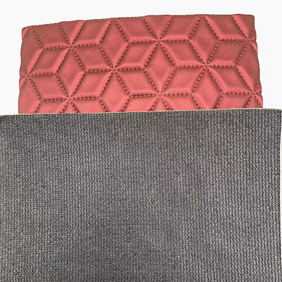 カスタムPVCダイヤモンド刺繍キルティングパール合成皮革ニードルパンチフォーム、カーシートカバーソファ用フェイクレザー生地