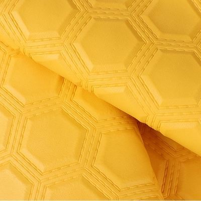 PVC刺繍ヘキサゴンエンボス人工合成皮革、車のフットカーシートソファ装飾バッグフェイクレザー生地用