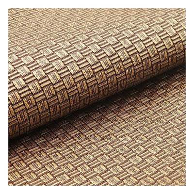 卸売PVCアンティーク真鍮織りパターン人工合成皮革包装財布ボックス靴ノートブックフェイクレザー生地