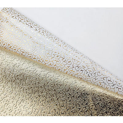 バッグ包装箱靴ノートブック生地用卸売PVCゴールデンフィルムエンボススタイル人工合成皮革