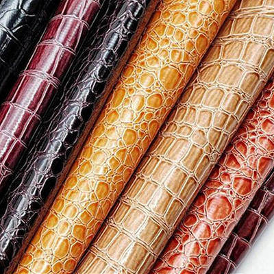 Hot Sale PVC Shiny High Gloss Synthetic Leather Embossed Stone Pattern for Shoes Bags Notebooks Furniture Use