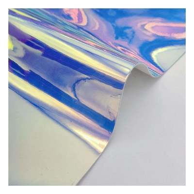 レインボーPUホログラフィックメタリックカラフルミラーレザー合成人工フェイクシューズケースハンドバッグノートブックレザーファブリック