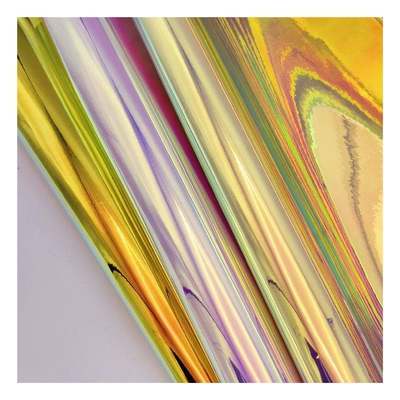 レインボーPUホログラフィックメタリックカラフルミラーレザー合成人工フェイクシューズケースハンドバッグノートブックレザーファブリック