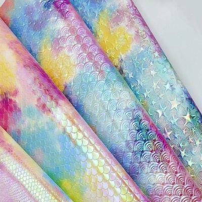 特殊PUレインボーミラーエンボス加工合成皮革荷物ハンドバッグシューズ化粧品バッグレザーファブリック