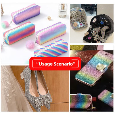 靴、バッグ、弓、工芸品、帽子用のエラスティックPUキラキラ光る六角グリッター生地合成皮革フェイクレザー生地
