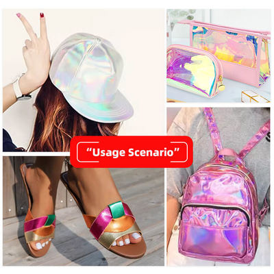 靴のリボン工芸用のPUコーティングフィルムグリッター生地、フェイクレザー合成皮革、ソファの裏地、アウトドア用防水ストレッチ