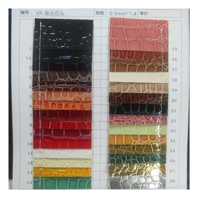 ハイグロスストーンパターンPVC合成皮革アニマルパターンシューズバッグおよびバッグフェイクレザーファブリック