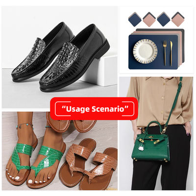 1.8mm 厚さのクロコダイル柄PVCレザー、バッグや靴に最適な耐摩耗性と耐水性