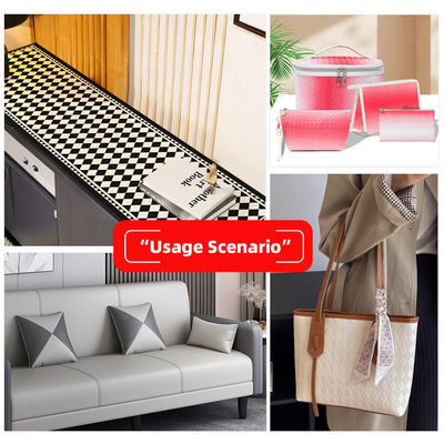 ダイヤモンド・スクエア・グレーン・パターンのPVC革 34色 1000ヤードのMOQと100000メートルの生産能力で利用可能