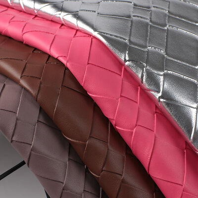 PVC Big Woven Pattern Artificial Synthetic Leather for Bag Packing Box Sofa Chair Belt Faux Leather Fabric Materials