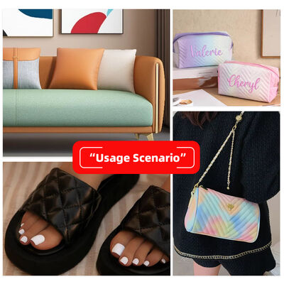 ソファ用装飾バッグ、梱包箱用PU合成人工皮革、ビニール人工皮革生地