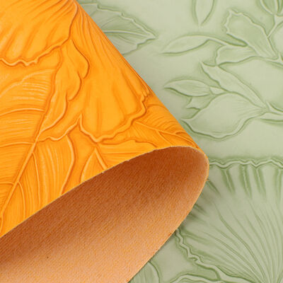 バッグ、プレースマット、靴の装飾、パッケージ用のPVC 126花柄エンボススタイル人工合成皮革、フェイクレザー生地