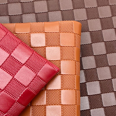 1.8mm Thick PVC Synthetic Artificial Leather Fabric Square Embossed for Furniture for Bag Table Mat Decorate Belt Other Home
