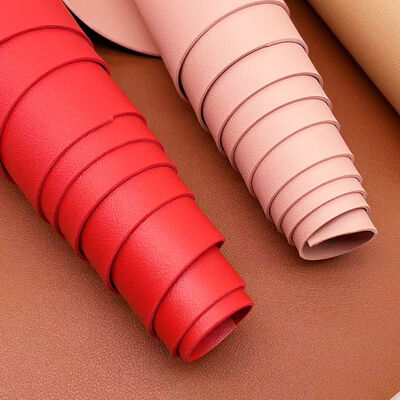 PVC Calfskin Grain Double Face Synthetic Artificial Leather Embossed Faux Leather Materials for Craft for Bag Table Mat Wallet