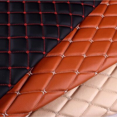 Custom Quilted PVC Synthetic Leather 7.0mm Thick Embroidered Embossed Stretchy Polyurethane Foam for Car Seats Furniture/Bag