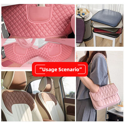 PVC模倣刺繍菱形人工合成皮革、車のフットカーシートソファ装飾バッグフェイクレザー生地