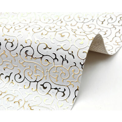 バッグ包装箱靴ノートブック生地用卸売PVCゴールデンフィルムエンボススタイル人工合成皮革