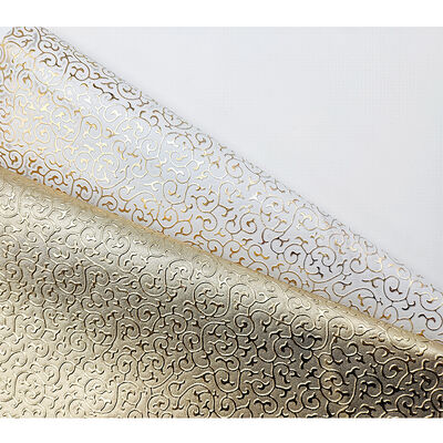 バッグ包装箱靴ノートブック生地用卸売PVCゴールデンフィルムエンボススタイル人工合成皮革