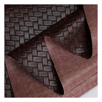 Pvc Big Mat Weave Pattern Artificial Synthetic Leather Packaging Wallet Box Shoes Notebook Faux Leather Fabric