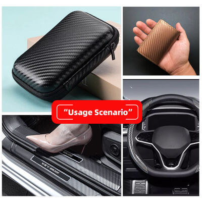 衣類、スマホケース、スリーブ、ボックス用の防水伸縮性PUカーボンファイバースエード合成皮革 - 耐久性のあるフェイクレザー工芸品、衣料品