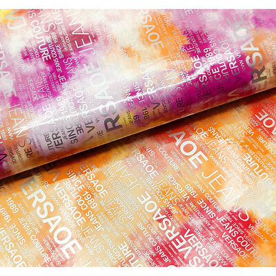 PU Rainbow Letter Print Magazine Design Synthetic Leather Waterproof Faux Leather Fabric for Luggage Bag Cosmetic Furniture/Sofa