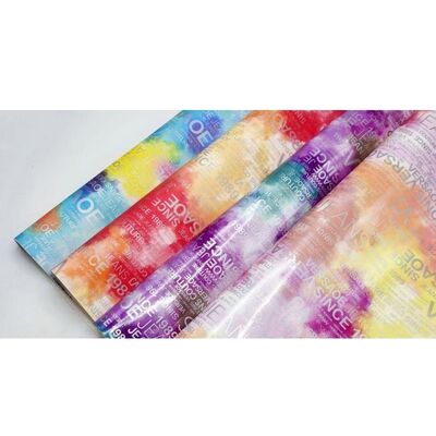 PU Rainbow Letter Print Magazine Design Synthetic Leather Waterproof Faux Leather Fabric for Luggage Bag Cosmetic Furniture/Sofa