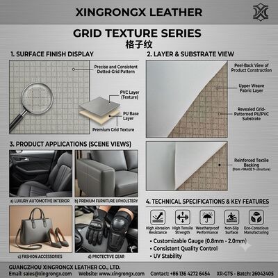 GRID TEXTURE SERIES 合成包装 耐久性とスタイルのために設計された革製品