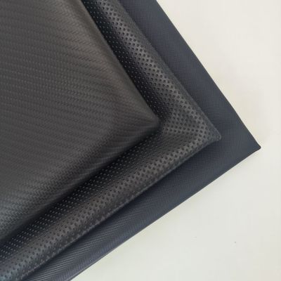 カーシートカバーのための2つ伸縮型PVC革 柔軟な黒色