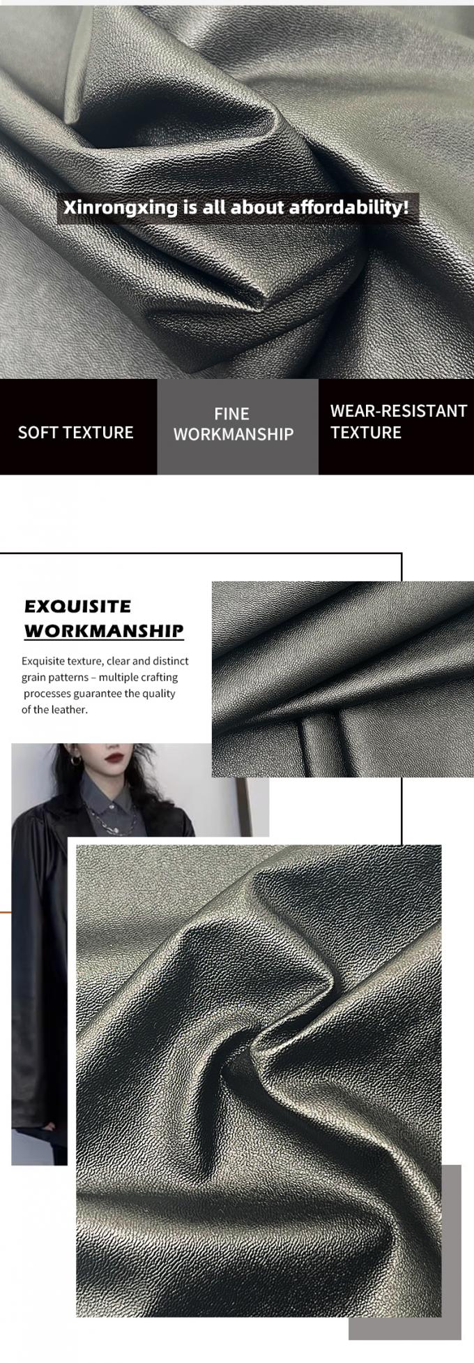 PVC ラムスキン グレイン フェイクレザー ストレッチ遮光防水合成皮革 衣類 衣服 パンツ ドレス用 5