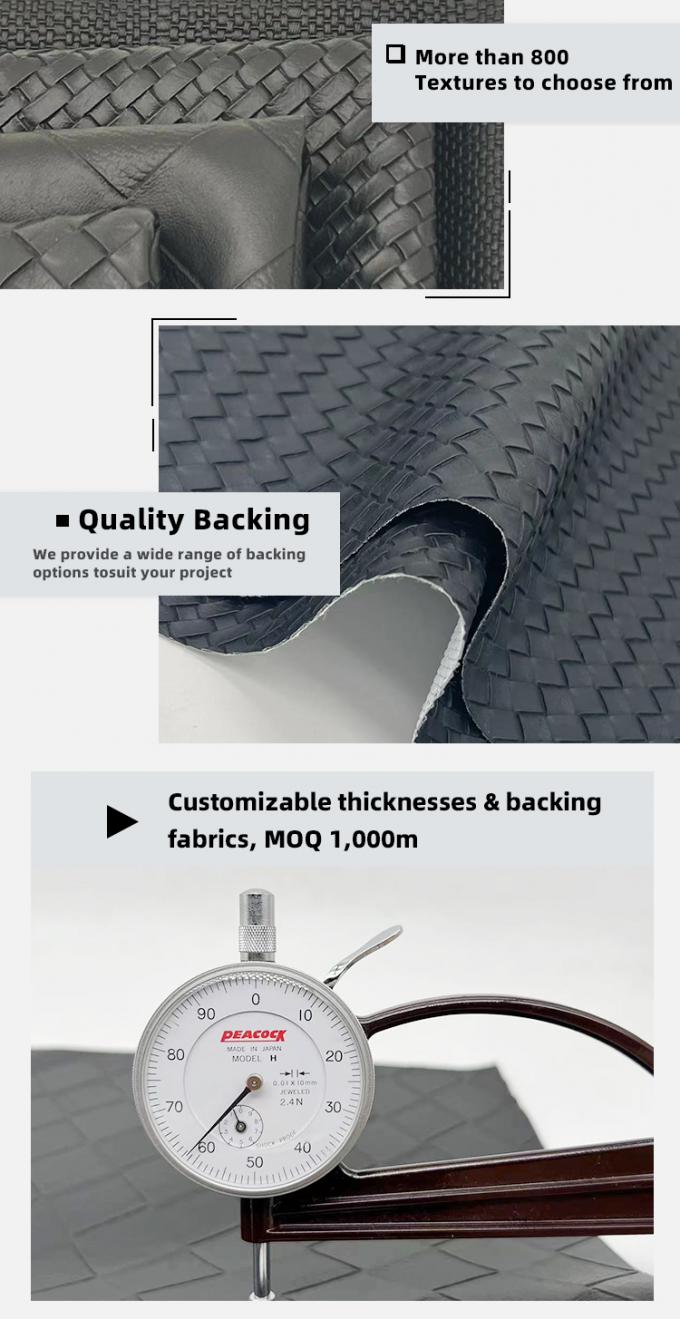 PVC織りパターン合成皮革エンボス加工フェイクレザー素材、靴、バッグ、家具、工芸品、ソファ、アウトドア用 5