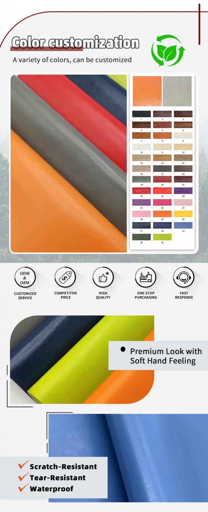 家具用PVCニットレザー生地 57/58インチ 防水 耐摩耗性 4