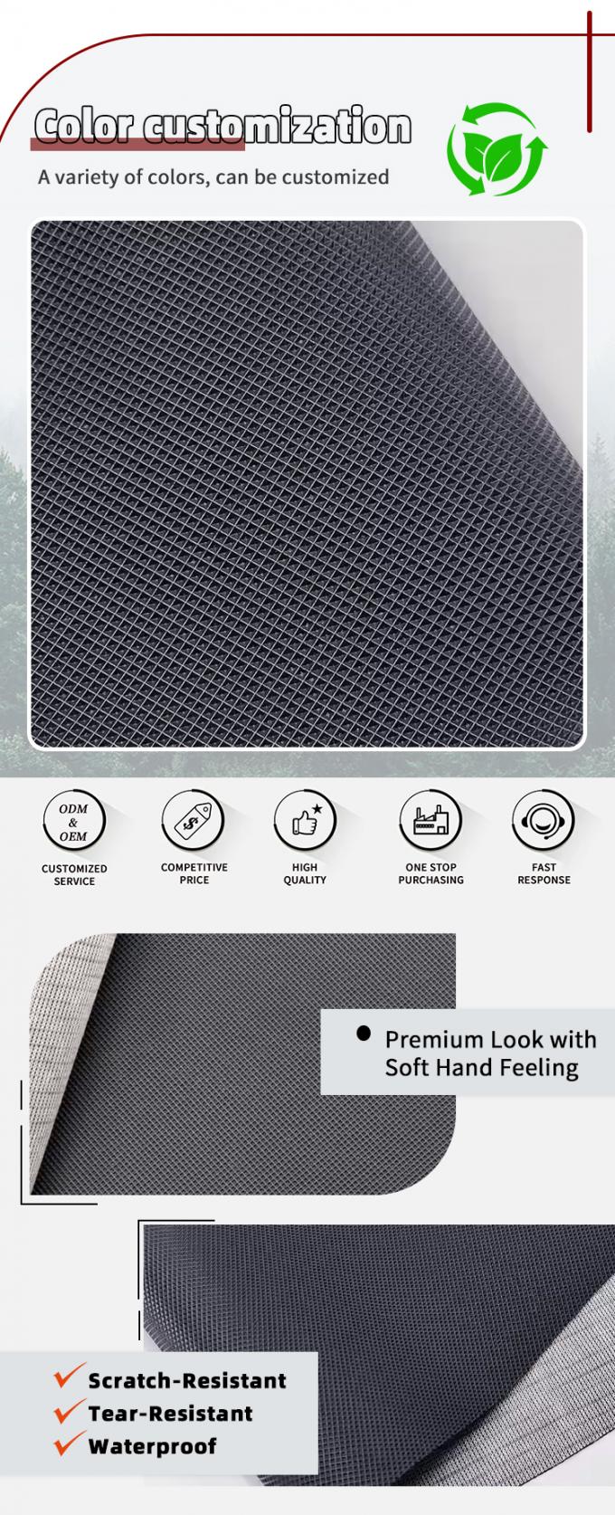 自動車シートと家具用耐摩耗性PVCレザー 4