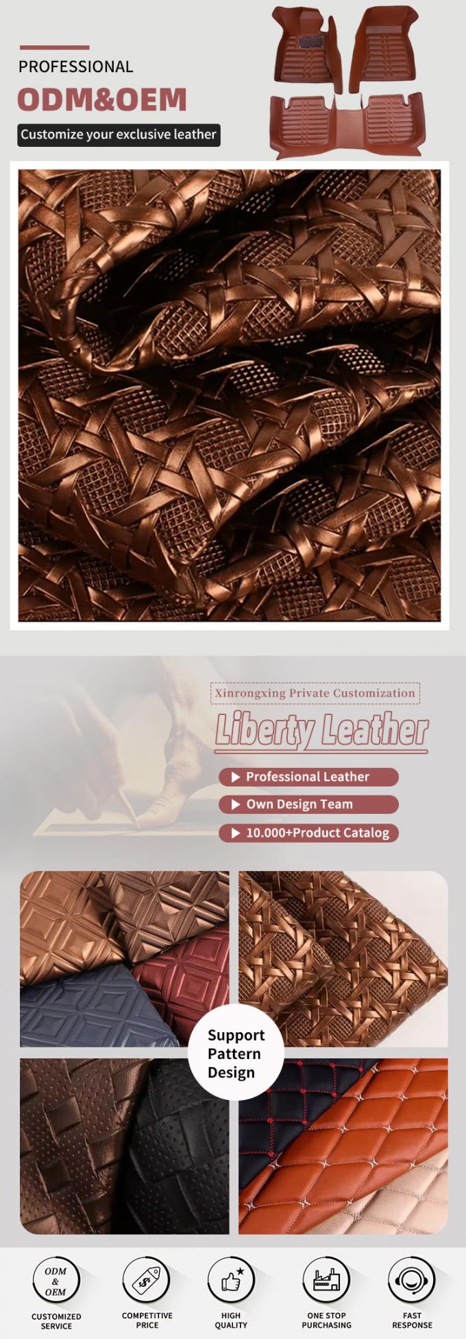 カーシートや家具用のPVC凸版合成皮革布 4