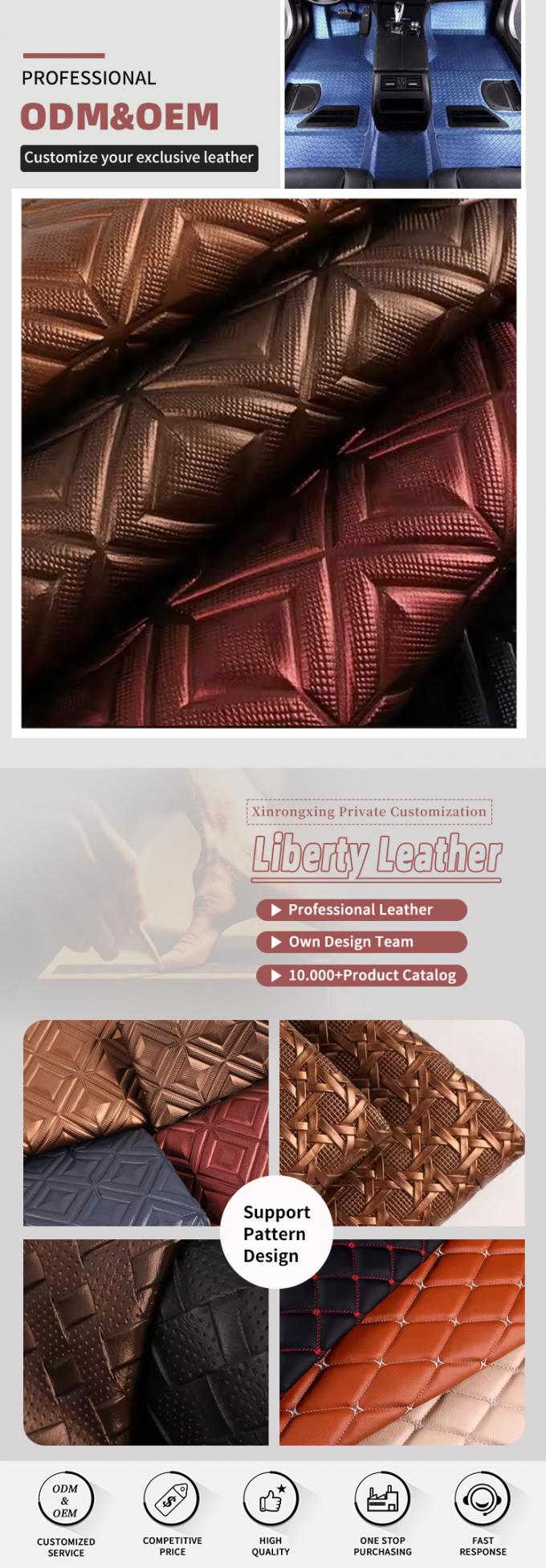 カーシートや家具用のPVCグレーンパターンの合成革布 4