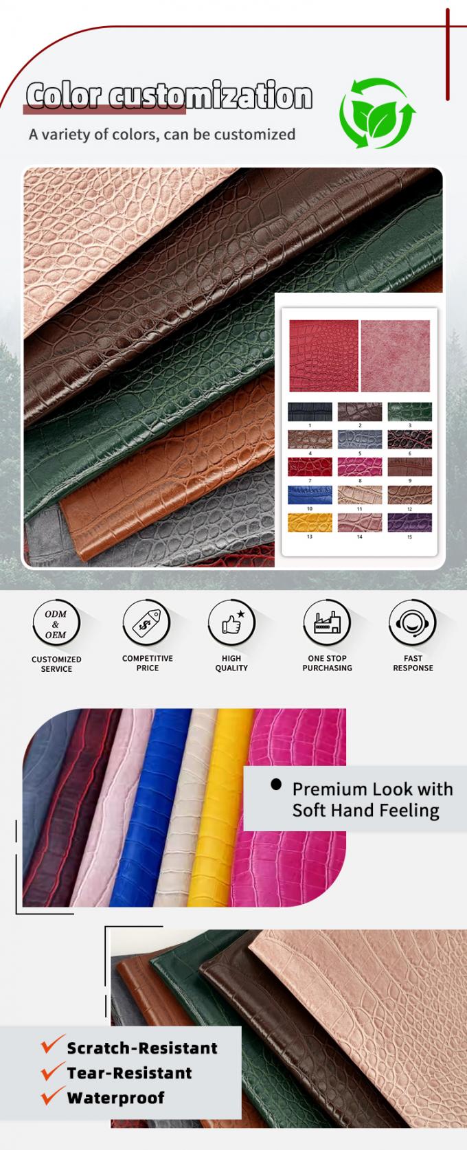 Pvc バンブー 穀物 人工 合成 革 財布 ボックス 靴 Ntoebook 偽革 布 4