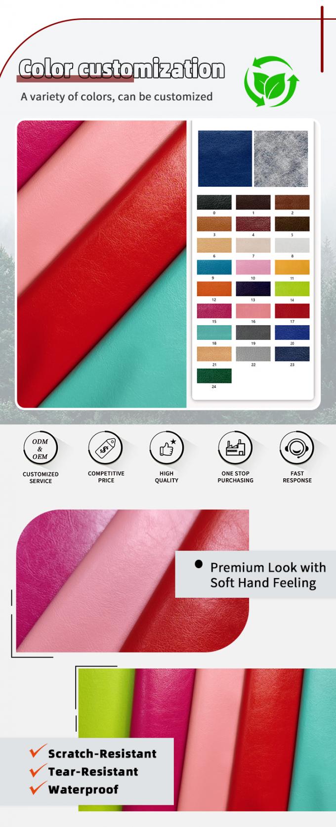 Pvc R64 穀物 合成革 財布ケース 靴 ノートブック 革布 4