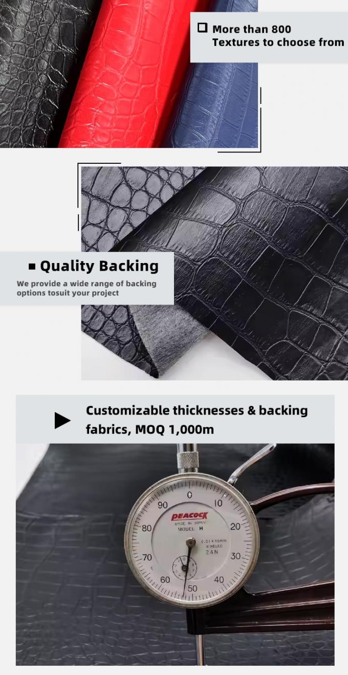 PVCクロコダイルグレイン合成皮革ウォレットケースシューズノートブックレザーファブリック 5