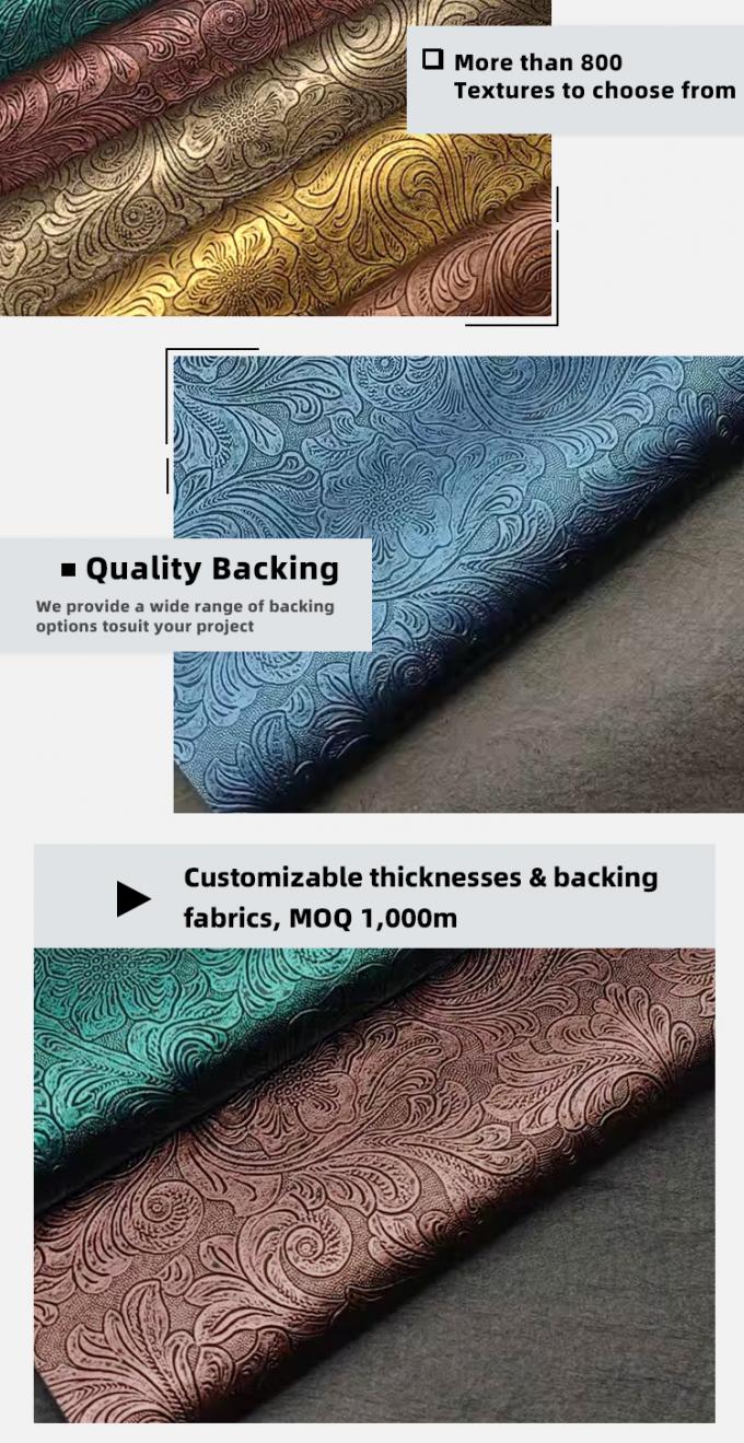 エンボス加工PVCフラワーパターン合成皮革、財布、箱、靴、ノート、装飾バッグ用-耐久性のあるフェイクレザー素材 5