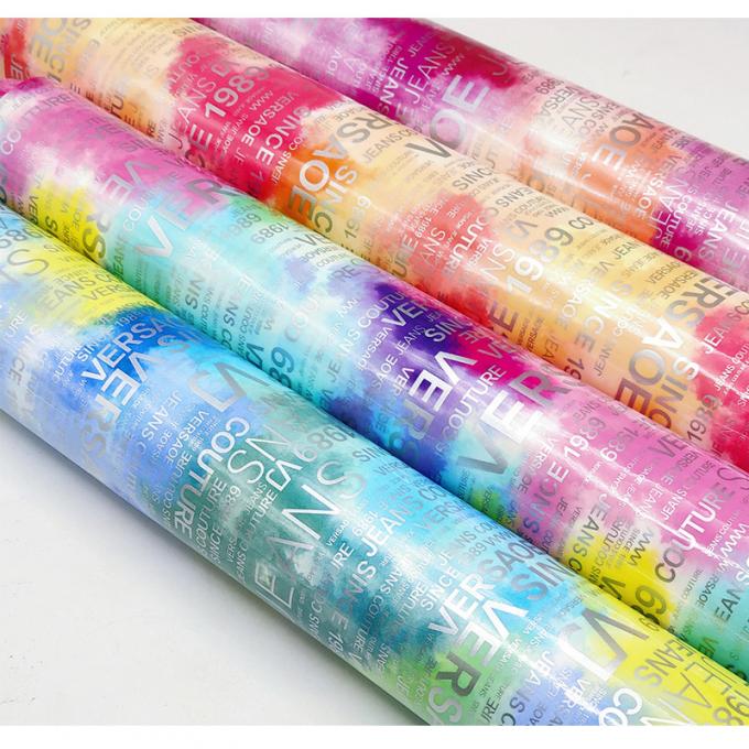 PUレインボーレタープリントマガジンデザイン合成皮革防水フェイクレザー生地、荷物バッグ化粧品家具/ソファ用 9