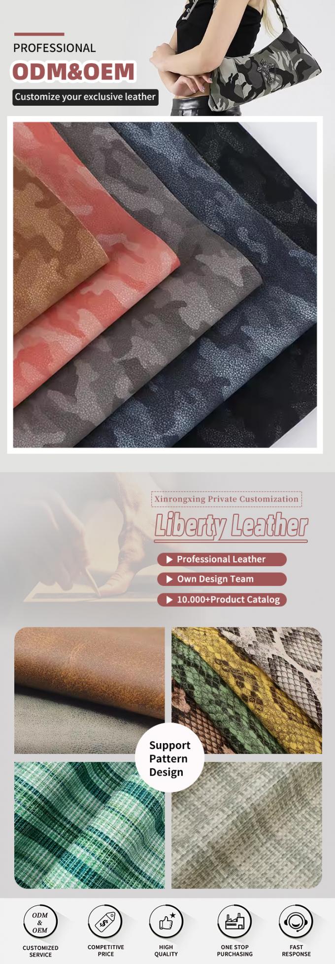 PU 凍った羊皮 ヌバック 穀物 カモフラージュ 合成革のバッグ 靴 財布 飾りノートケース 偽造革布 4